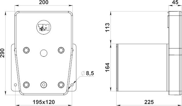 Транец выносной для плм до 12 лс доска из пнд вертикальный 040416T