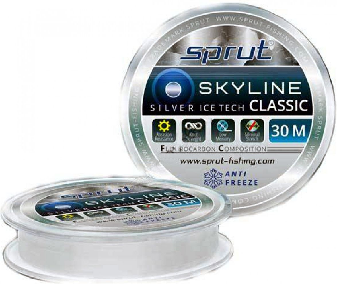 

Леска зимняя "sprut" skyline fluorocarbon composition classic (silver/0,185mm/5,45kg/30m) tr-222459