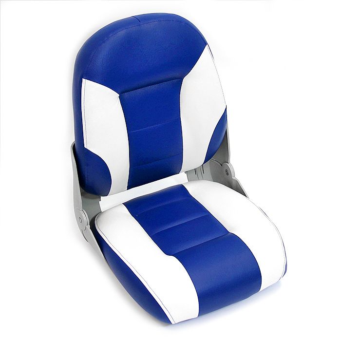 Сиденье мягкое складное Cruistyle III High Back Boat Seat, бело-синее 75131WB