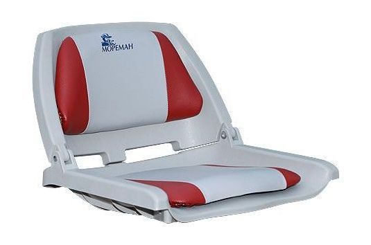Кресло с виниловыми подушками, серое с красным more-10253850