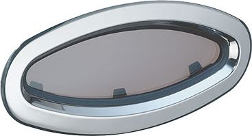 Иллюминатор, нерж. сталь, размер 7RE, фиксированный, овальный, белая рамка more-10243297 мармит стекло нержавеющая сталь 3 л 44x24 5x16 5 см овальный attribute abi010