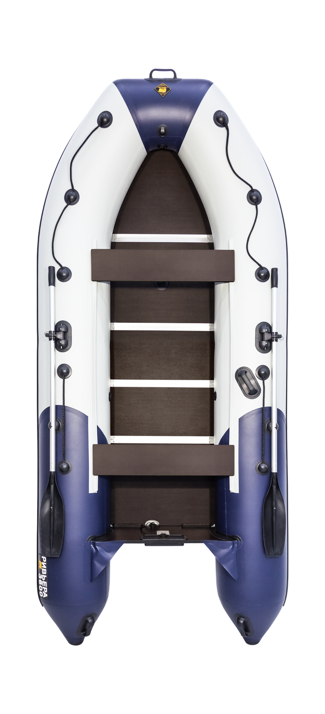 Надувная лодка ПВХ, Ривьера Компакт 3600 СК Комби, светло-серый/синий 4603725300798, размер 855х195