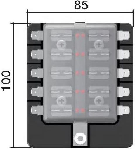 Блок на 10 предохранителей с индикацией исправности предохранителя, Marine Rocket 4620136032407 Вид№4