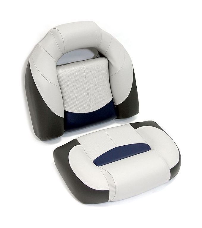 Сиденье мягкое Bass Boat Seat, серый/черный/синий 75132GCB кресло пластмассовое складное с подложкой deluxe all weather seat белый синий 75113wb