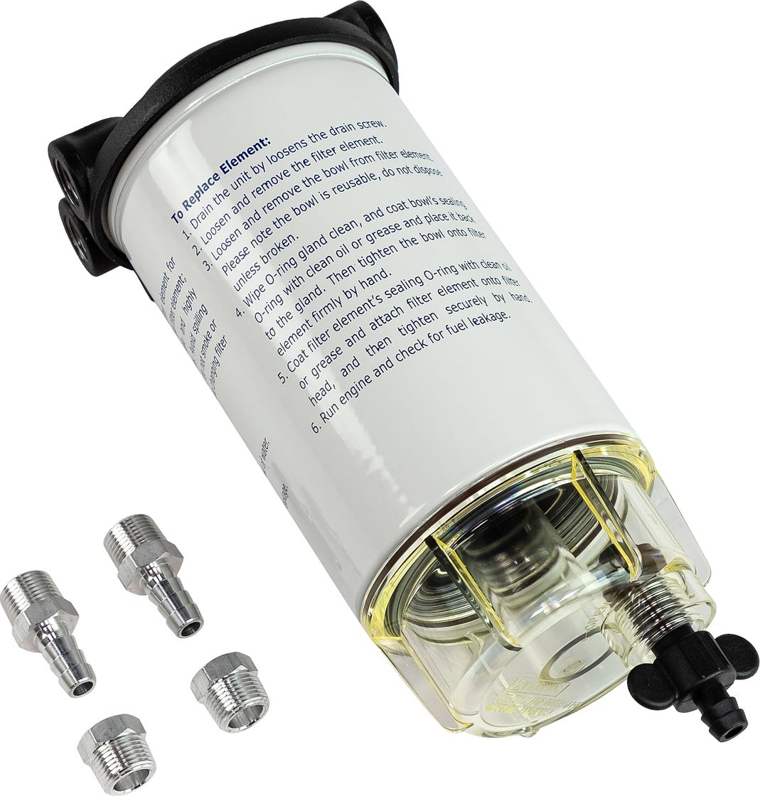 Фильтр топливный 10 мк с креплением и водосборником, Osculati 17-661-24 фильтр топливный с отстойником с фильтрующим элементом 10 мк om225