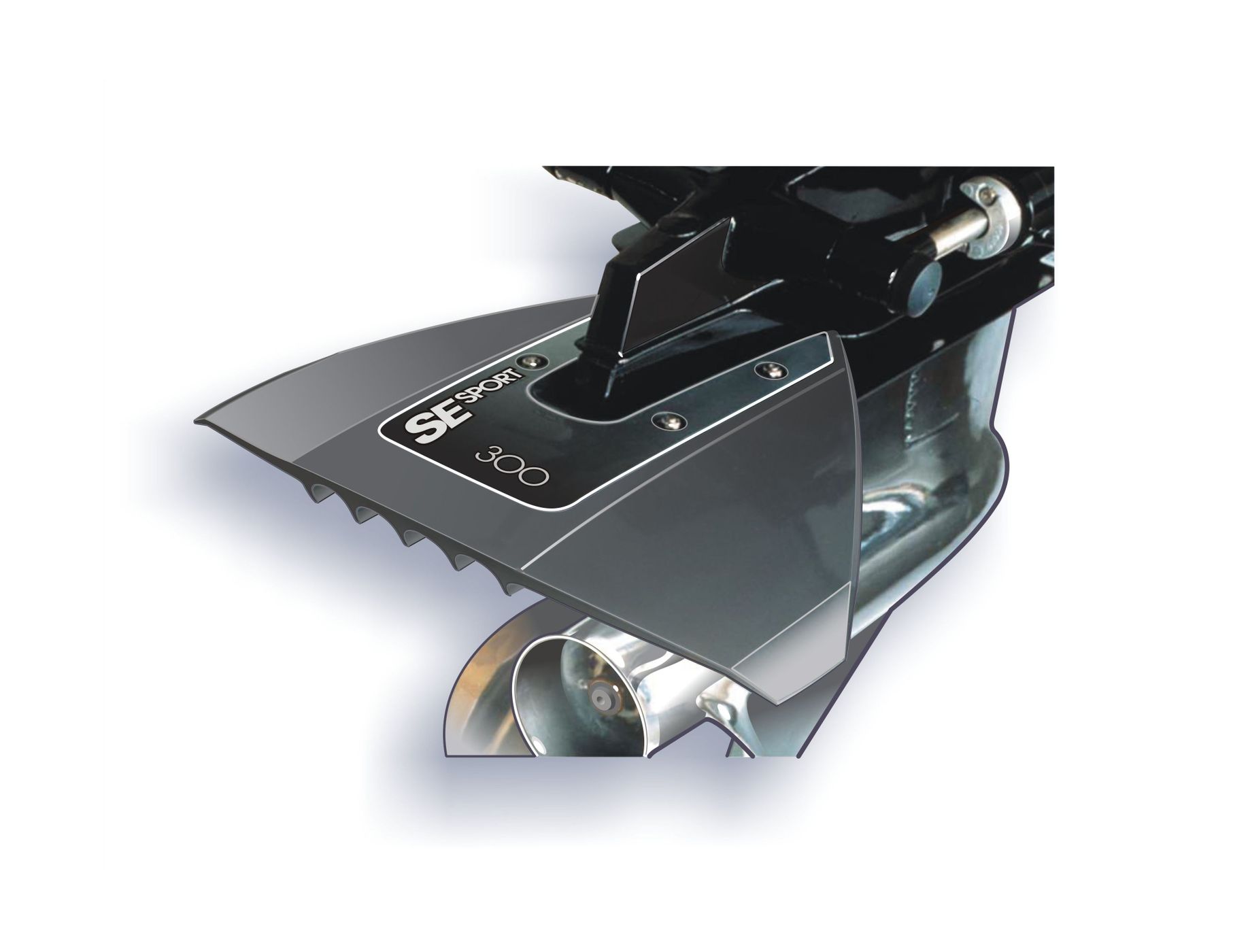 Гидрокрыло для подвесного лодочного мотора 40-350 л.с. серое 71616, цвет серый - фото 8