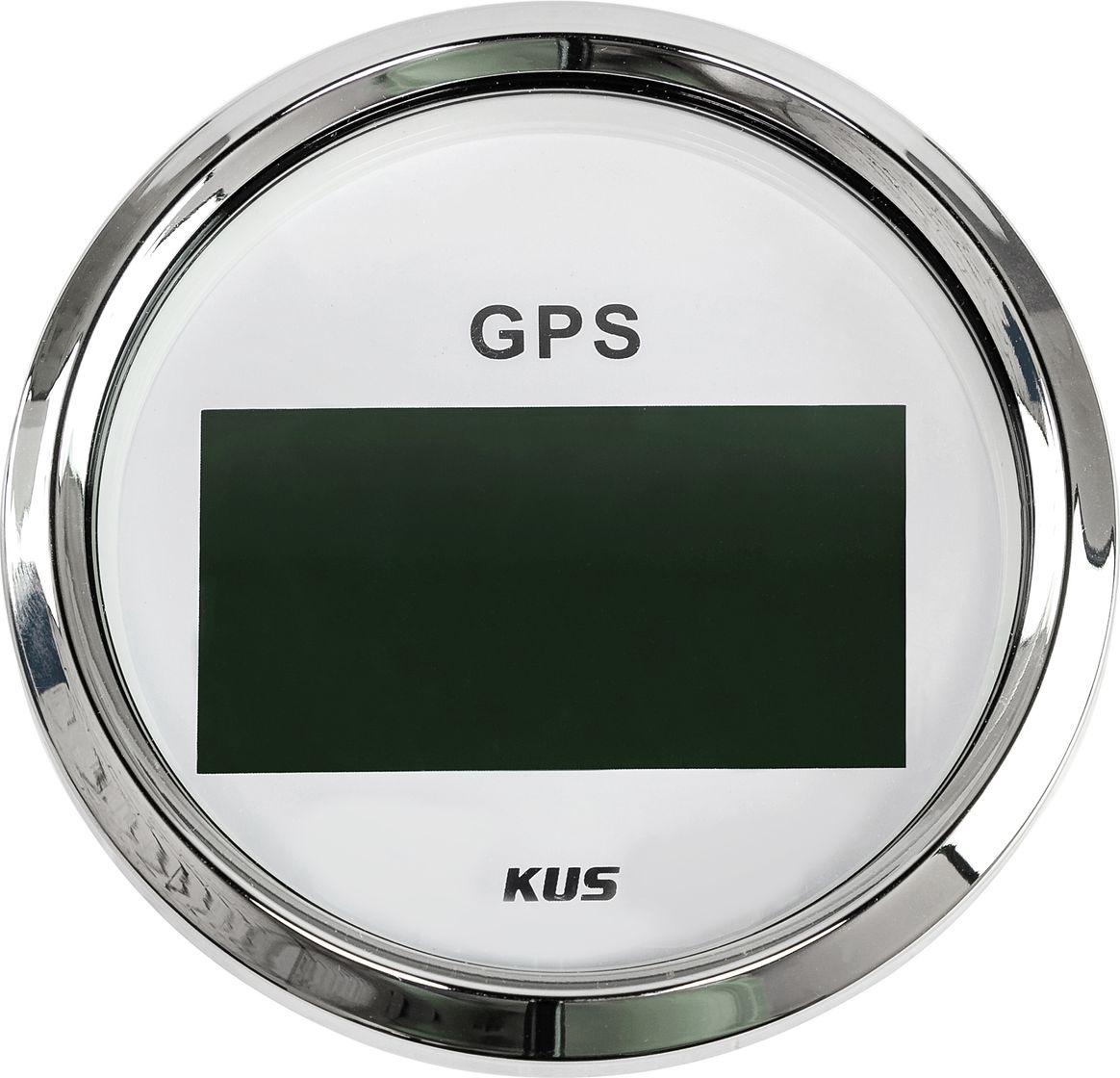 GPS-спидометр электронный, белый циферблат, нержавеющий ободок, выносная антенна, д. 85 мм KY08109 - фото 1
