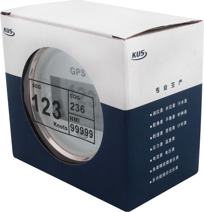 GPS-спидометр электронный, белый циферблат, нержавеющий ободок, выносная антенна, д. 85 мм KY08109 - фото 3