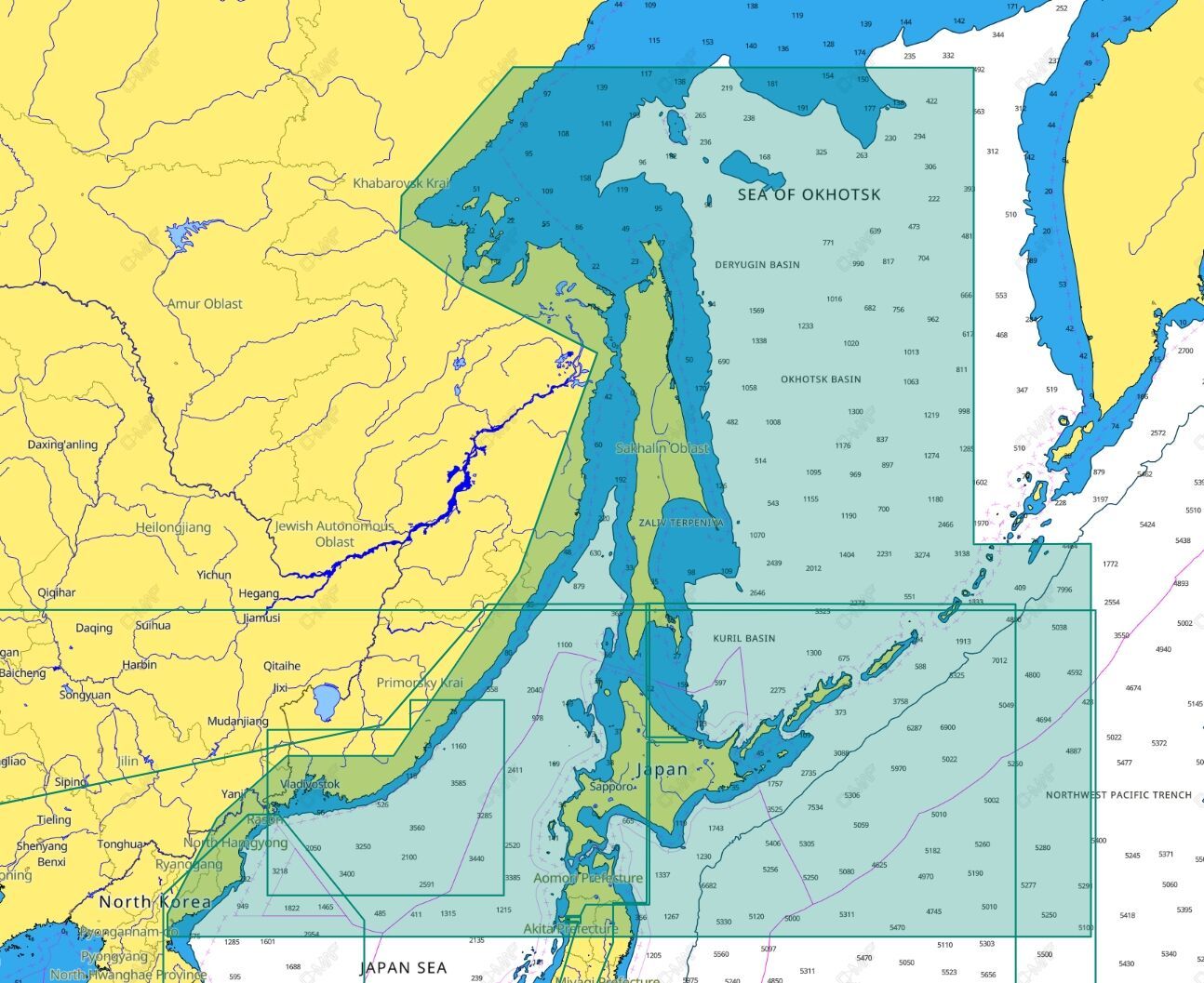 Карта глубин сахалин