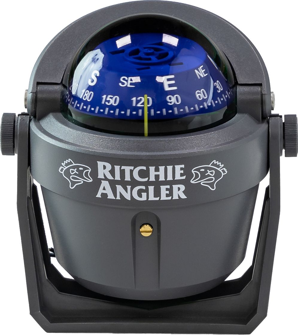 Компас Ritchie Angler, серый корпус синий циферблат, на кронштейне RA91, цвет черный