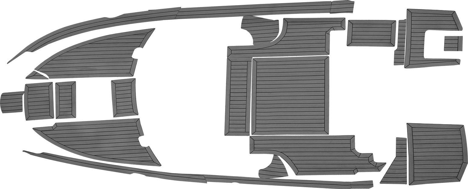 Комплект палубного покрытия для Hammertone 25 HT, тик серый, с обкладкой, Marine Rocket teak_h25ht_charcoal_2