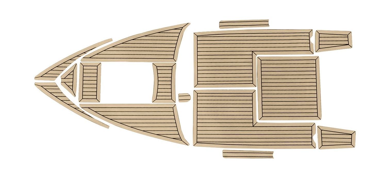 Комплект палубного покрытия для Феникс 560, тик классический, с обкладкой, Marine Rocket teak_560_classic_2