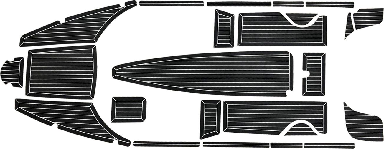 Комплект палубного покрытия для Феникс 600HT, тик черный, с обкладкой, Marine Rocket teak_600ht_black_2