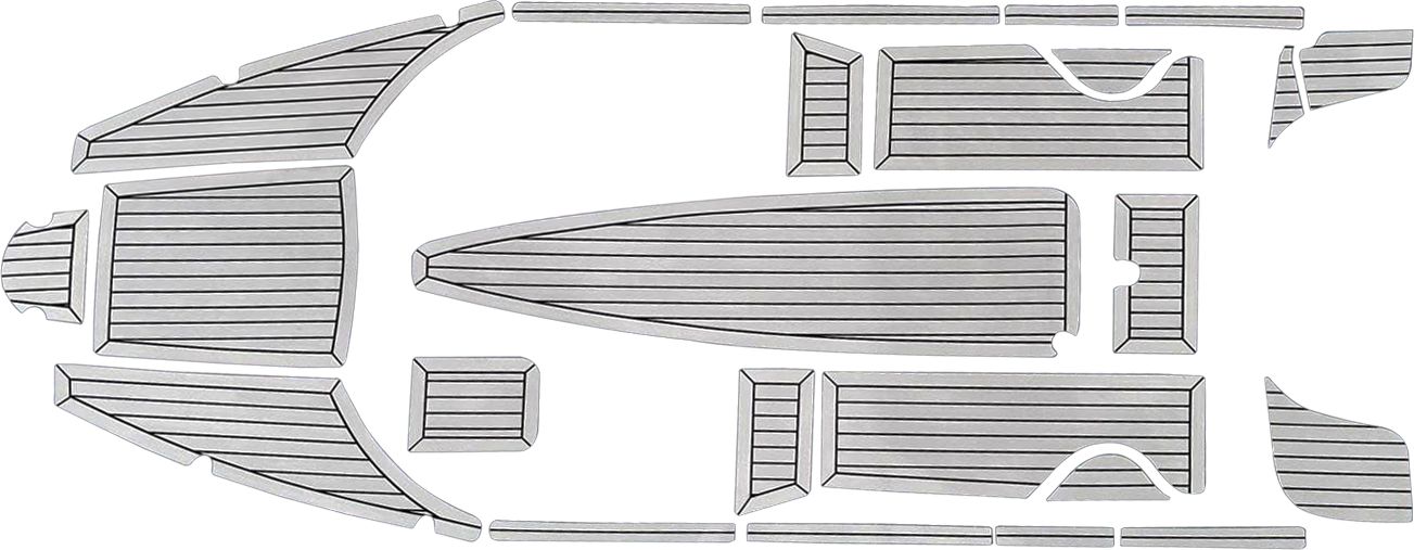 Комплект палубного покрытия Marine Rocket для Феникс 600HT, тик серый, черная полоса, с обкладкой teak_600ht_grey_2