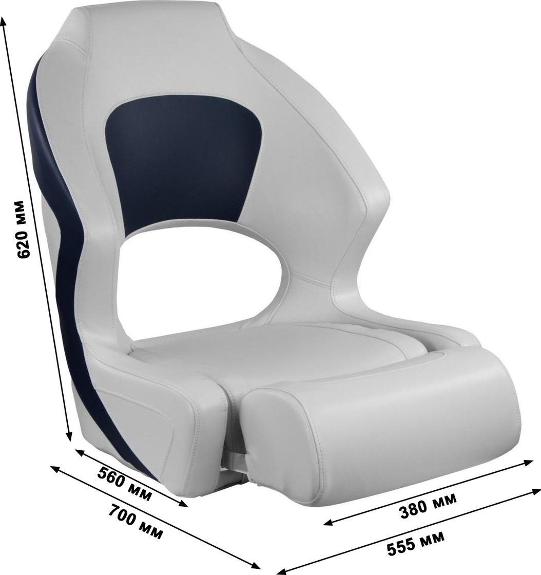Кресло мягкое Deluxe Sport, с откидным валиком, белый/синий 1043251 - фото 3