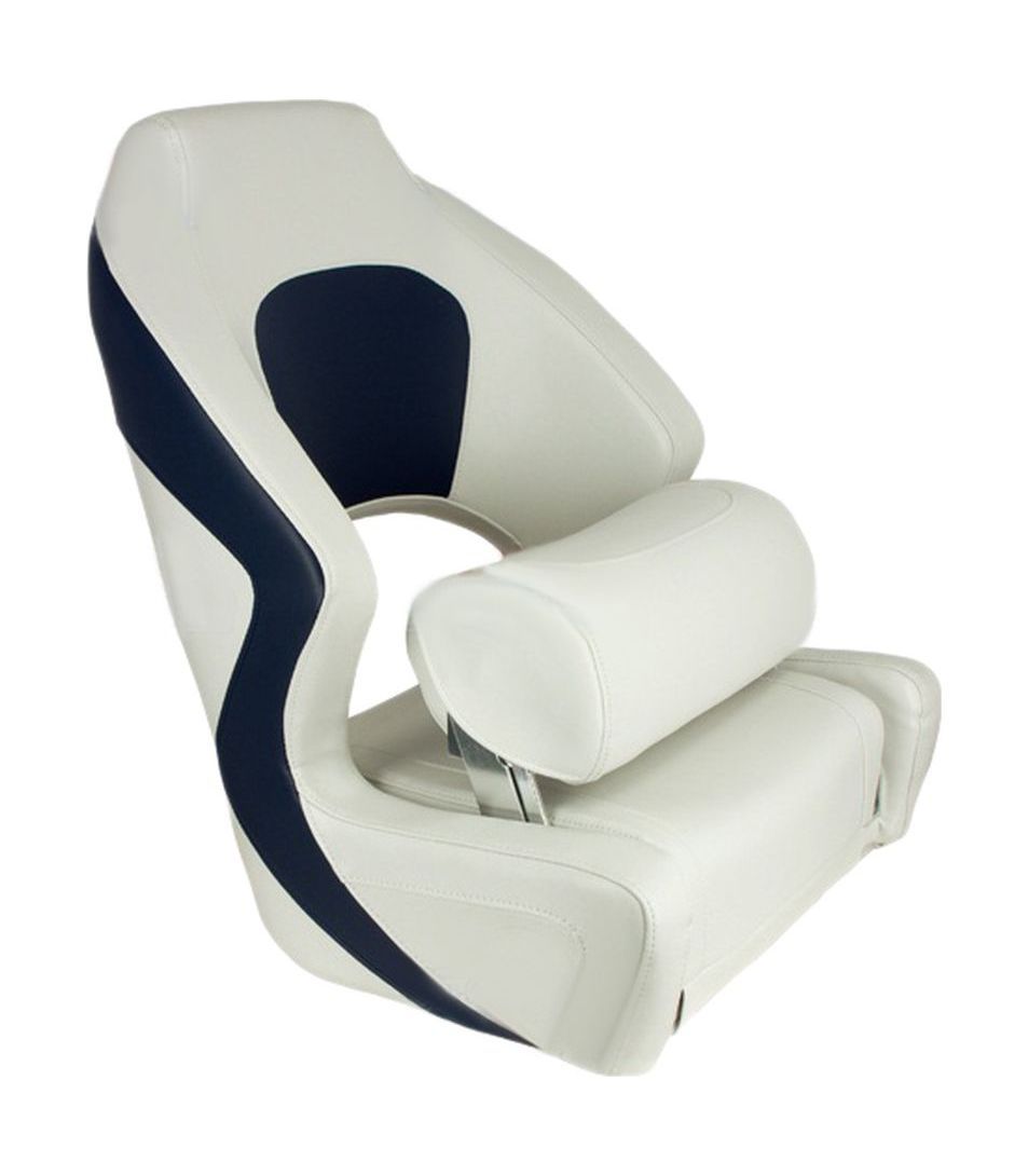 Кресло мягкое Deluxe Sport, с откидным валиком, белый/синий 1043251 - фото 2