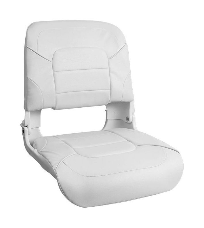 Кресло пластмассовое складное с подложкой All Weather High Back Seat, белое 75140W кресло складное мягкое economy low back seat синее 75103b