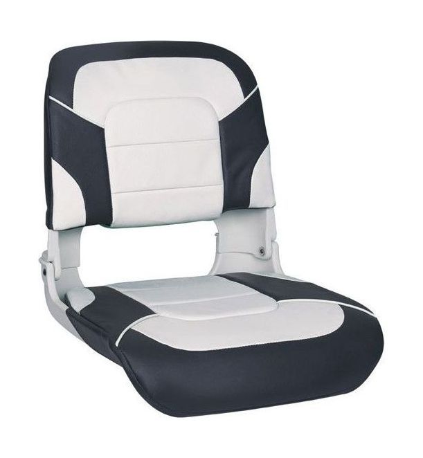 Кресло пластмассовое складное с подложкой All Weather High Back Seat, белый/чёрный 75140WC кресло складное мягкое economy low back seat синее 75103b