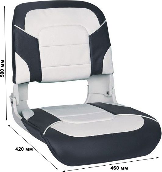 Кресло пластмассовое складное с подложкой All Weather High Back Seat, белый/чёрный 75140WC, цвет белый/чёрный - фото 2