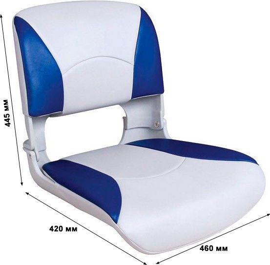 Кресло пластмассовое складное с подложкой Deluxe All Weather Seat, белый/синий 75113WB, цвет белый/синий - фото 4