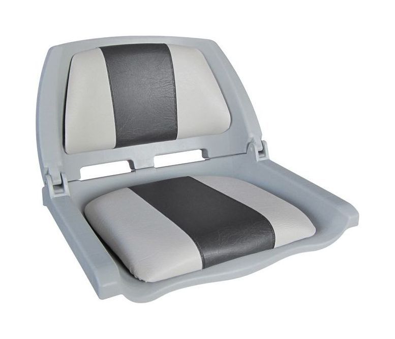 Кресло пластмассовое складное с подложкой Molded Fold-Down Boat Seat,серый/чёрный 75109GC