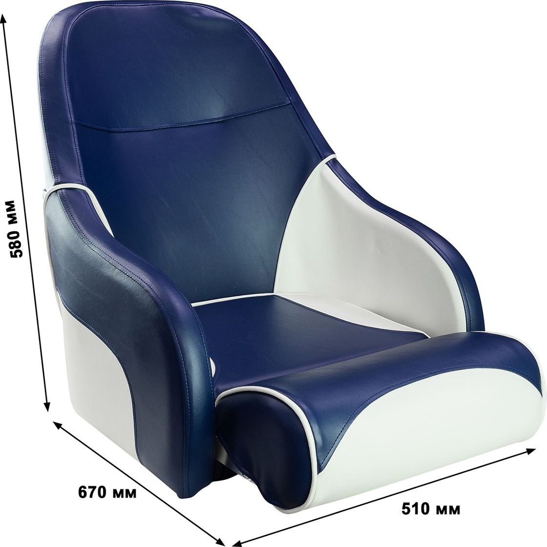 Кресло с болстером Ocean Flip Up, обивка синий/белый винил (упаковка из 2 шт.) 13127WB-MR_pkg_2 - фото 3