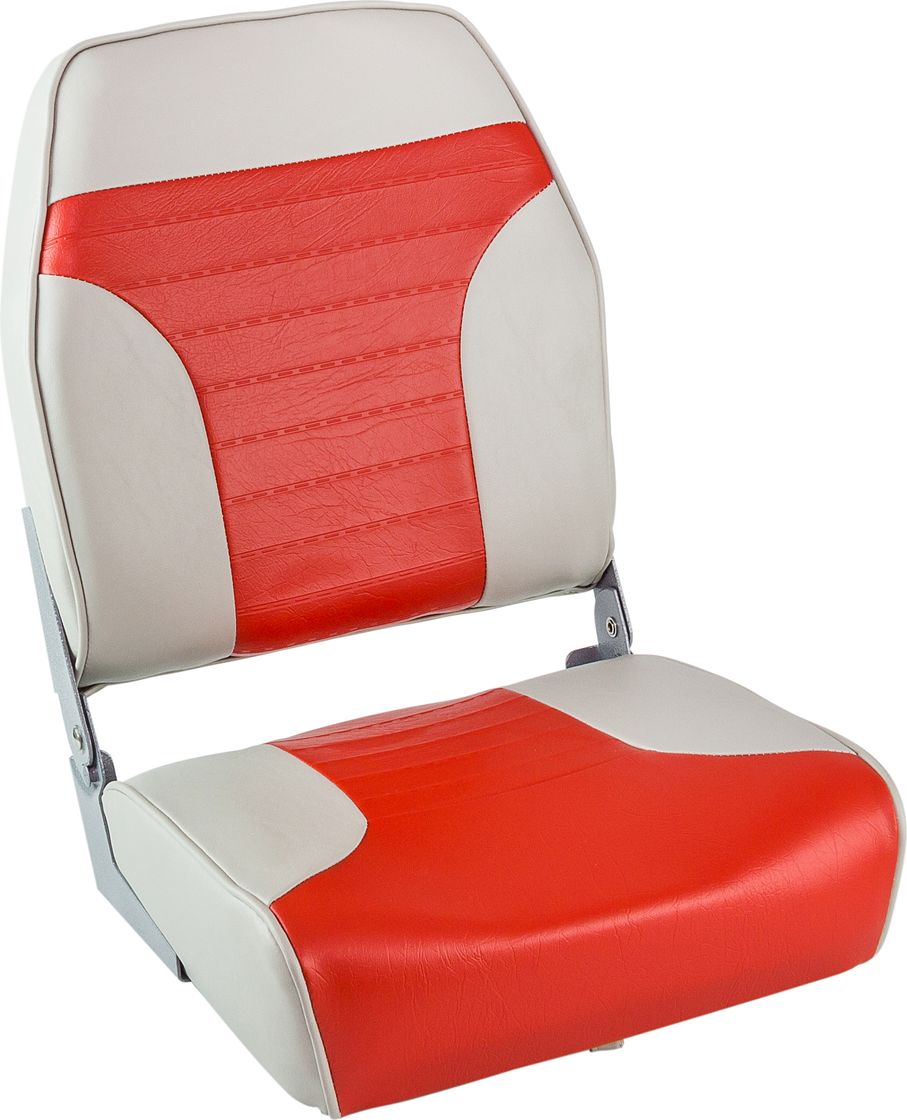 Кресло складное мягкое ECONOMY с высокой спинкой, цвет серый/красный 1040665