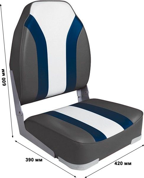 Кресло складное мягкое High Back Rainbow Boat Seat, чёрный/белый 75107CBW - фото 4