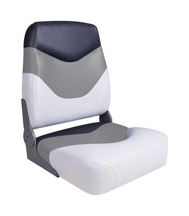 Кресло складное мягкое Premium High Back Boat Seat, белый/серый 75128WGC фон fujimi пластиковый 60 х 130 серый fjs pvcg0613