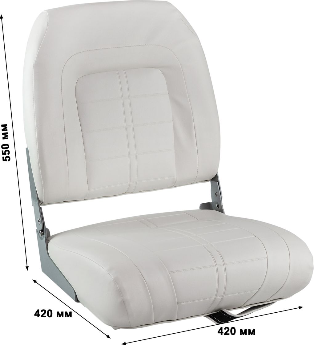 Кресло складное мягкое SPECIAL HIGH BACK, обивка белый винил 76236W, размер 420х420х550 - фото 4