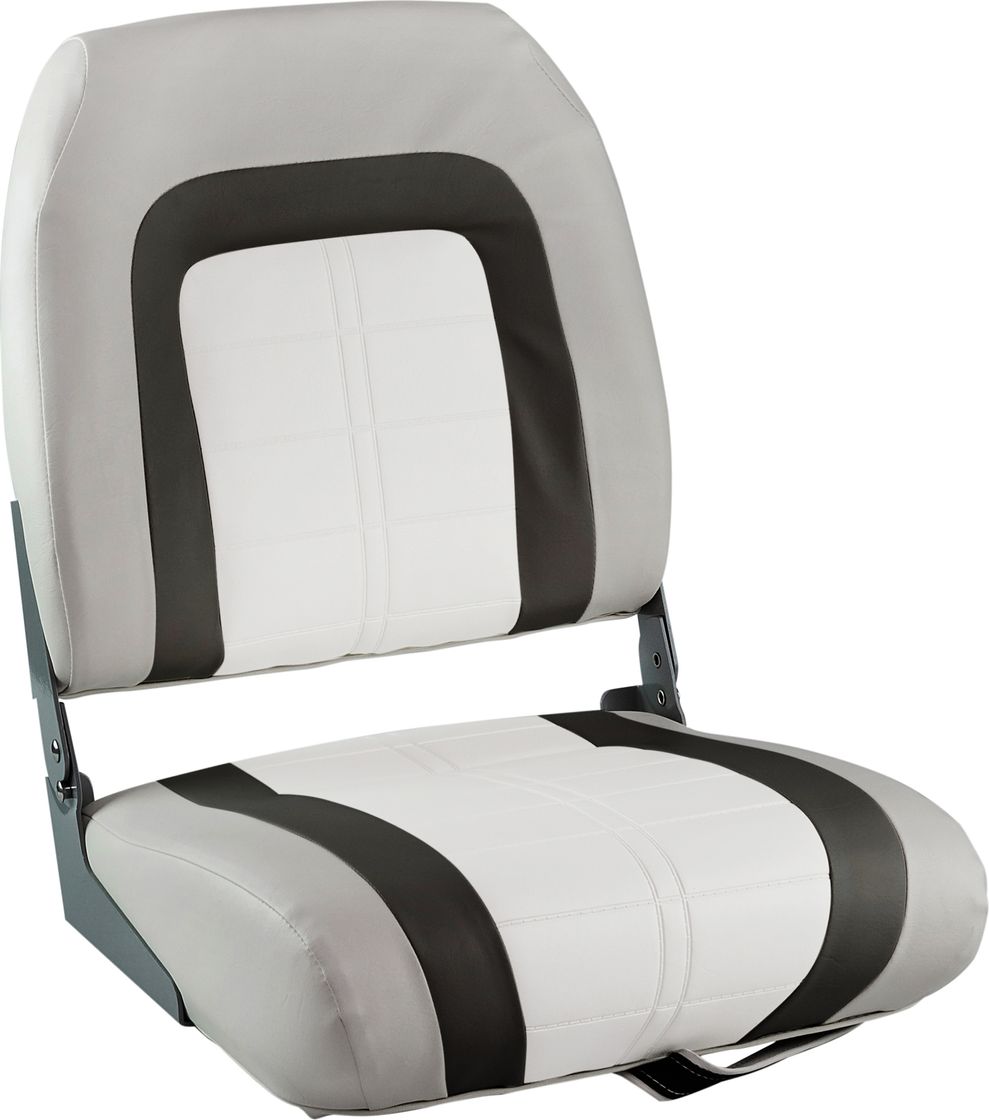 Кресло складное мягкое SPECIAL HIGH BACK, обивка серый/черный/белый винил 76236GCW кресло пластмассовое складное с подложкой molded fold down boat seat серый голубой 75109gb