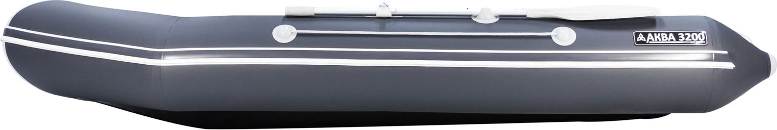 Надувная лодка ПВХ, АКВА 3200 слань-книжка киль, графит/светло-серый 4603725303317, размер 810х200
