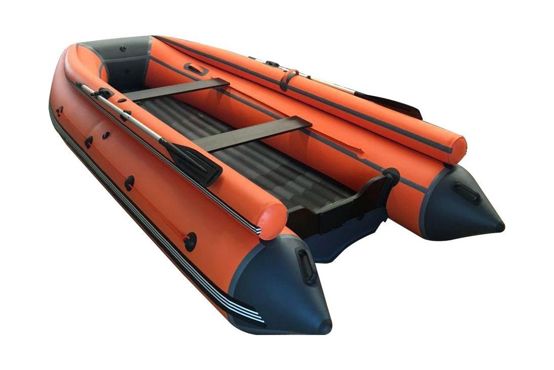 Надувная лодка ПВХ, ORCA 400F НДНД, фальшборт, оранжевый/черный ORCA400OB-F, цвет оранжевый/черный - фото 3