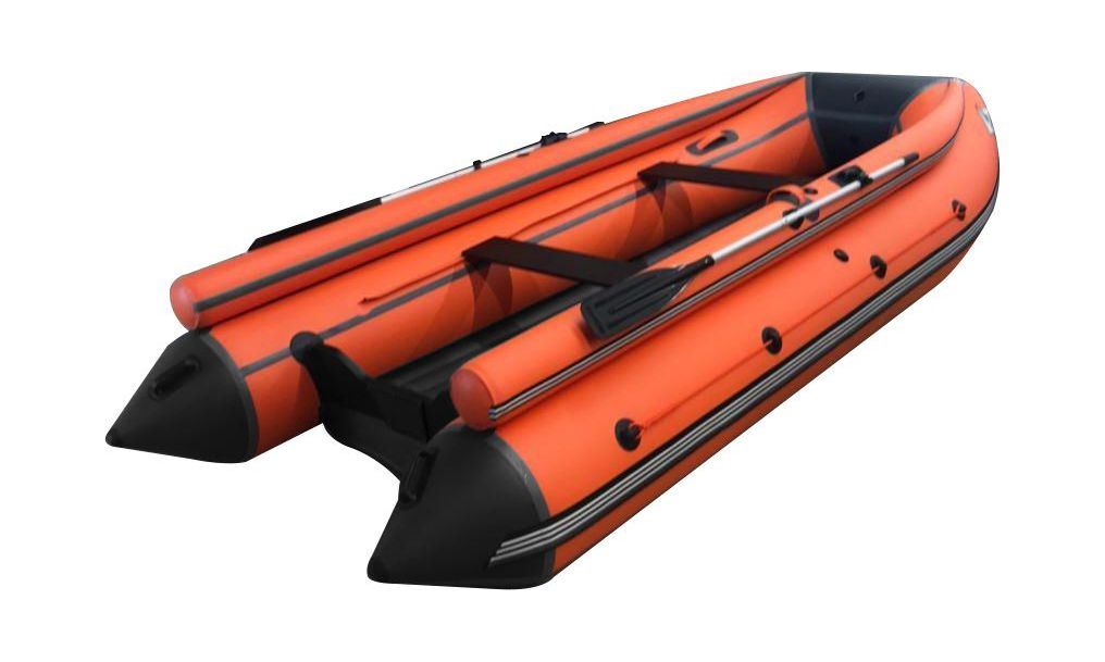 Надувная лодка ПВХ, ORCA 400F НДНД, фальшборт, оранжевый/черный ORCA400OB-F, цвет оранжевый/черный - фото 1