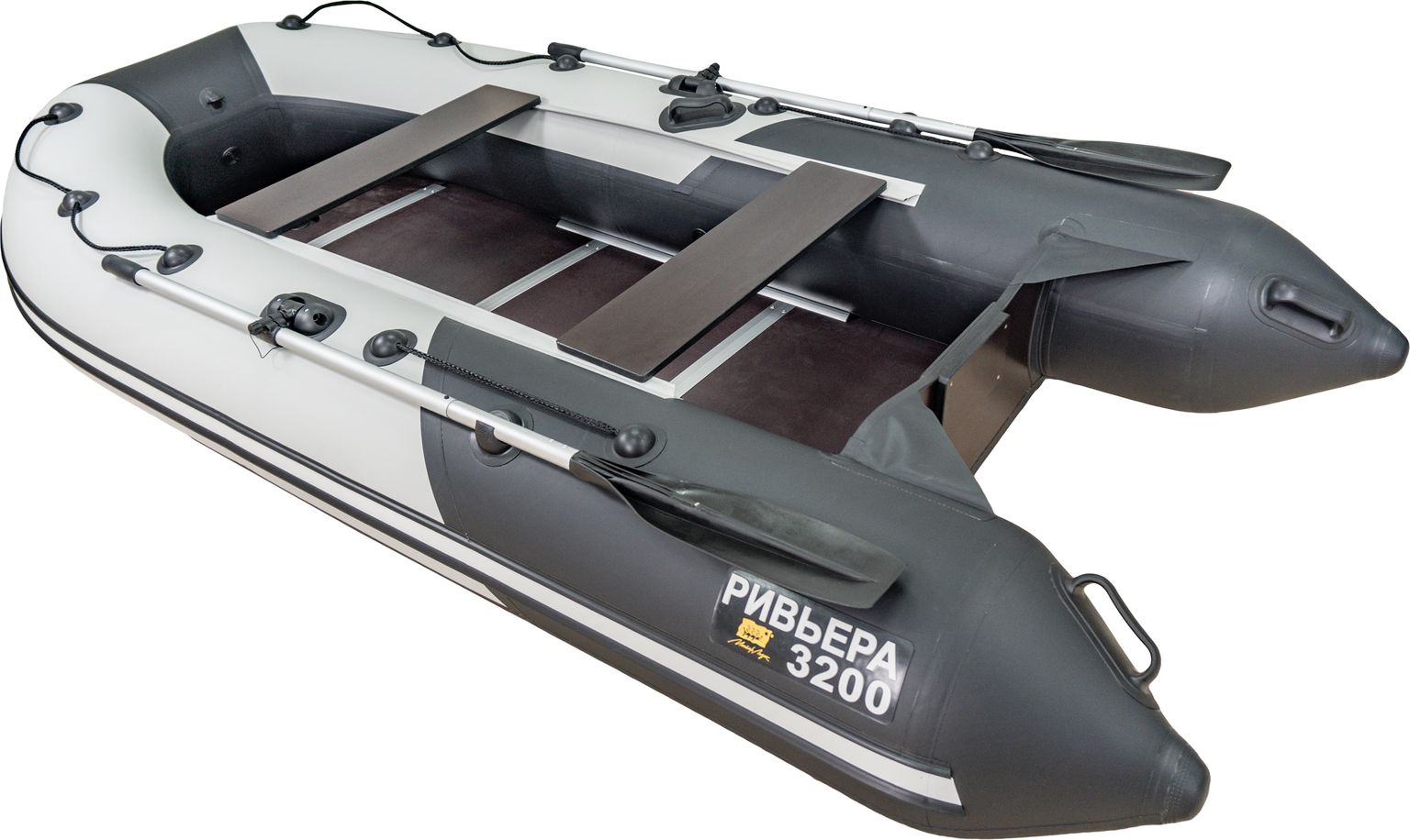 Надувная лодка ПВХ, Ривьера Компакт 3200 СК Комби, светло-серый/черный 4603725300545, размер 810х200 - фото 4
