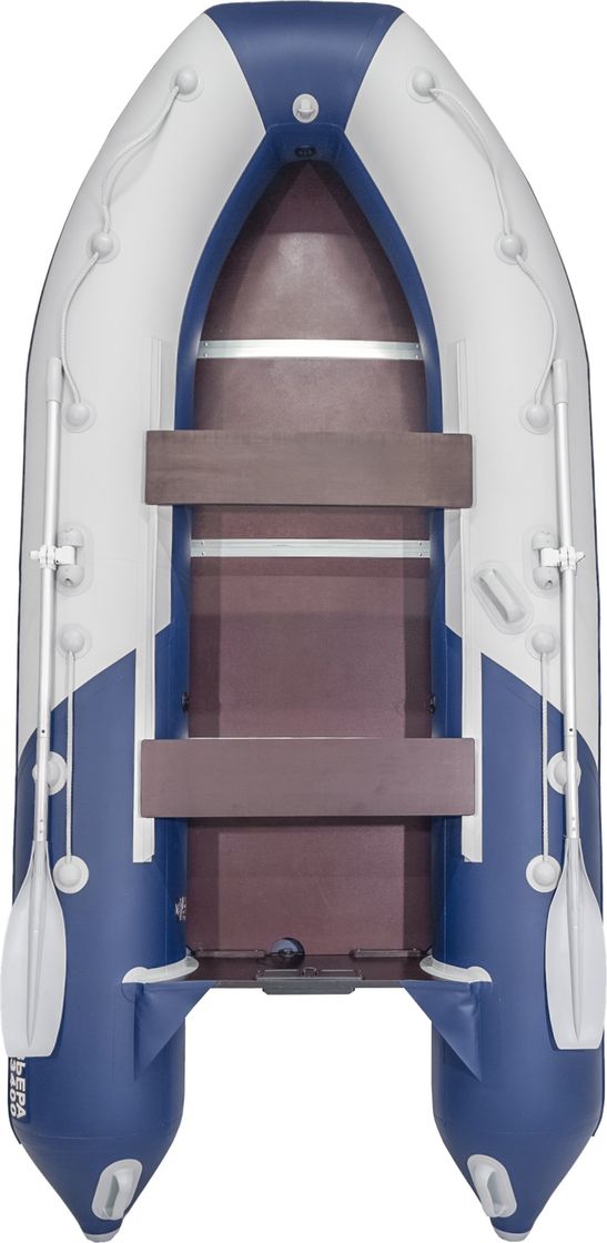 Надувная лодка ПВХ, Ривьера Компакт 3400 СК Комби, светло-серый/синий 4603725300781, размер 855х195