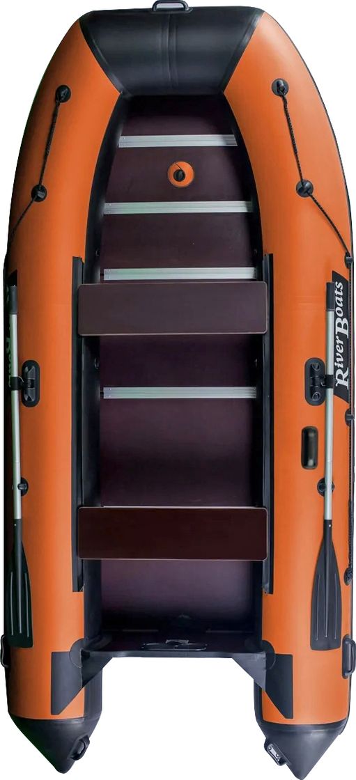 Надувная лодка ПВХ, RiverBoats RB 350, серо-оранжевый RB350GO