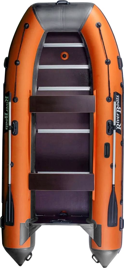 Надувная лодка ПВХ, RiverBoats RB 370, серо-оранжевый RB370GO