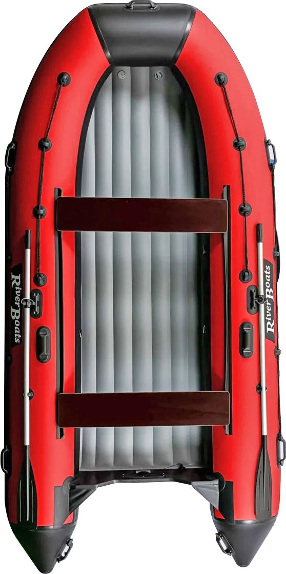 Надувная лодка ПВХ, RiverBoats RB 390 НДНД, черно-красный RB390NDBR попрыгун надувной красный насос