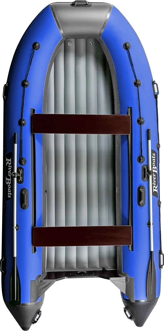 Надувная лодка ПВХ, RiverBoats RB 390 НДНД, серо-синий RB390NDGB - фото 1