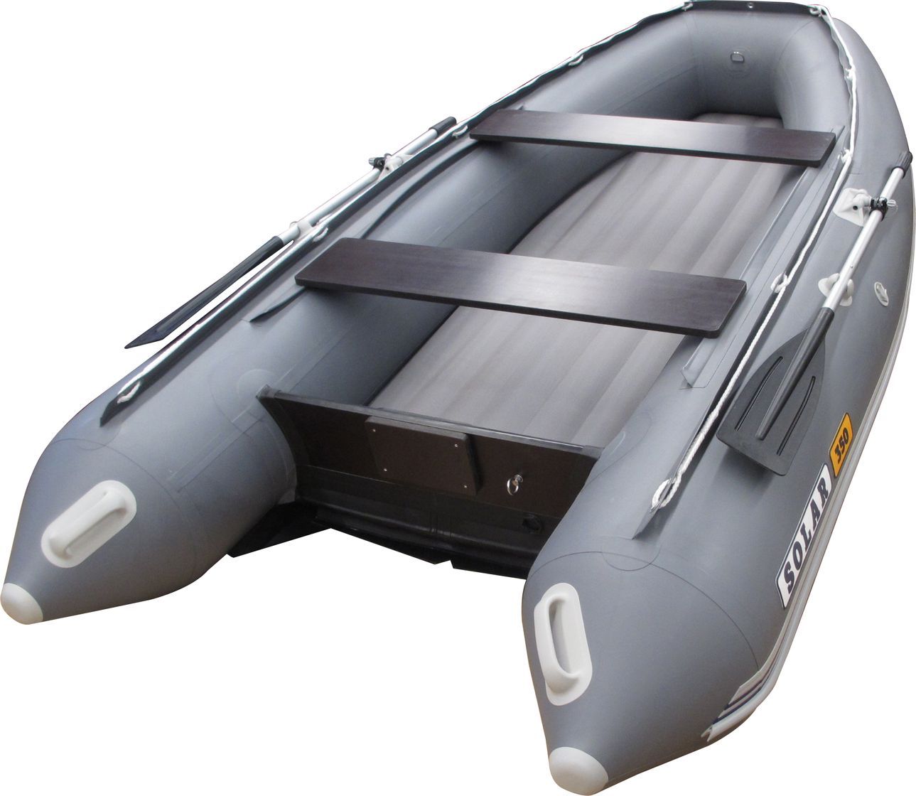 Надувная лодка ПВХ SOLAR-380 К (Максима), серый SLR380k_max_grey надувная лодка пвх выдра 500 jet чульман усиление транца фальшборт серый vdr500jetchg ytf