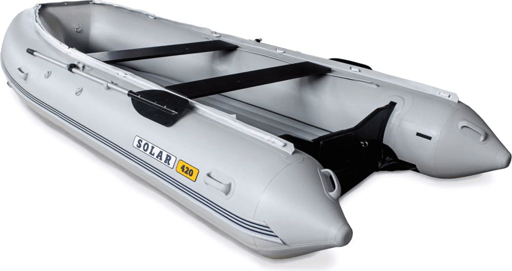 Надувная лодка ПВХ SOLAR-420 К (Максима), серый SLR420k_max_grey