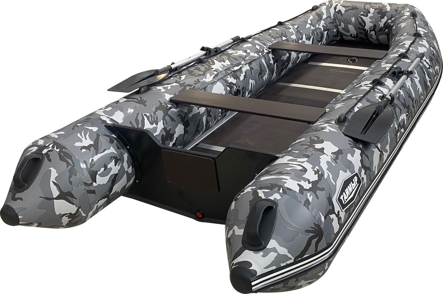 Надувная лодка ПВХ Таймыр 360 Lux, камуфляж серый, SibRiver TAML360CAMG