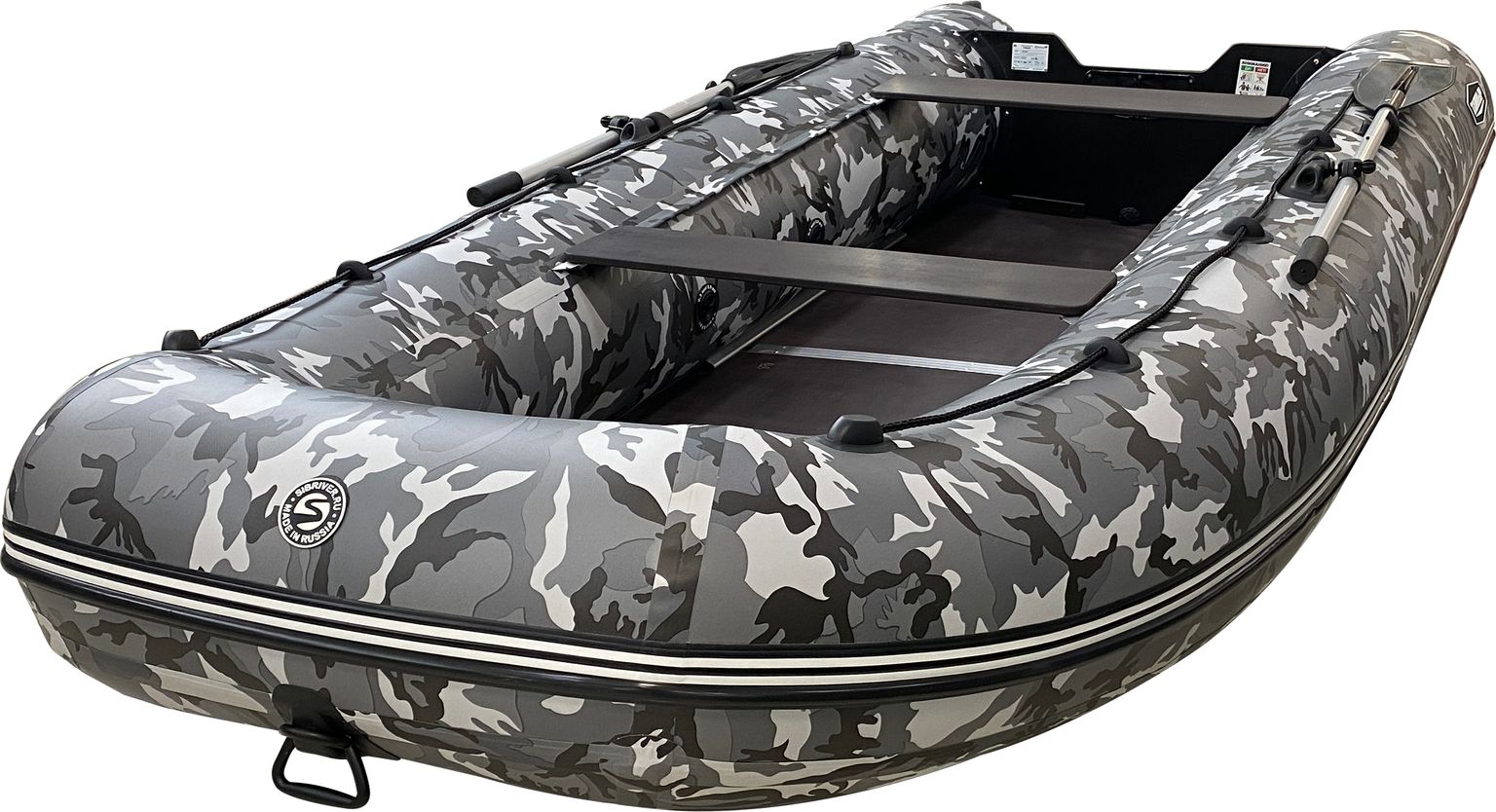 Надувная лодка ПВХ Таймыр 360 Lux, камуфляж серый, SibRiver TAML360CAMG - фото 3