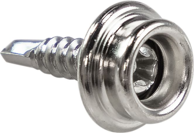 Нижняя часть кнопки DOT на шурупе 15.88 мм с буром, никелированная латунь/нерж. сталь 93X81030171A ендова нижняя 2 м оцинкованная 0 4 мм