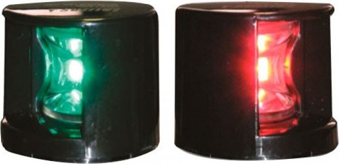 Огни ходовые светодиодные, черный корпус, комплект 71317 огни ходовые 89х55 мм комплект красный зеленый led нержавеющий корпус lpsdlptled0289
