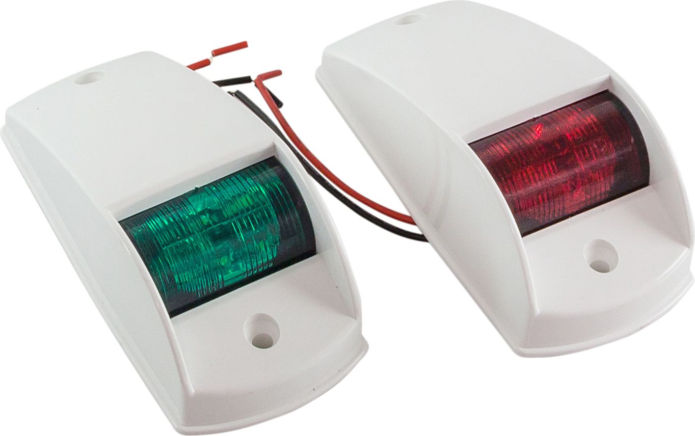 Огни ходовые светодиодные, белый корпус, комплект C91002LED огни ходовые светодиодные зелёный красный нержавеющий корпус комплект c91018