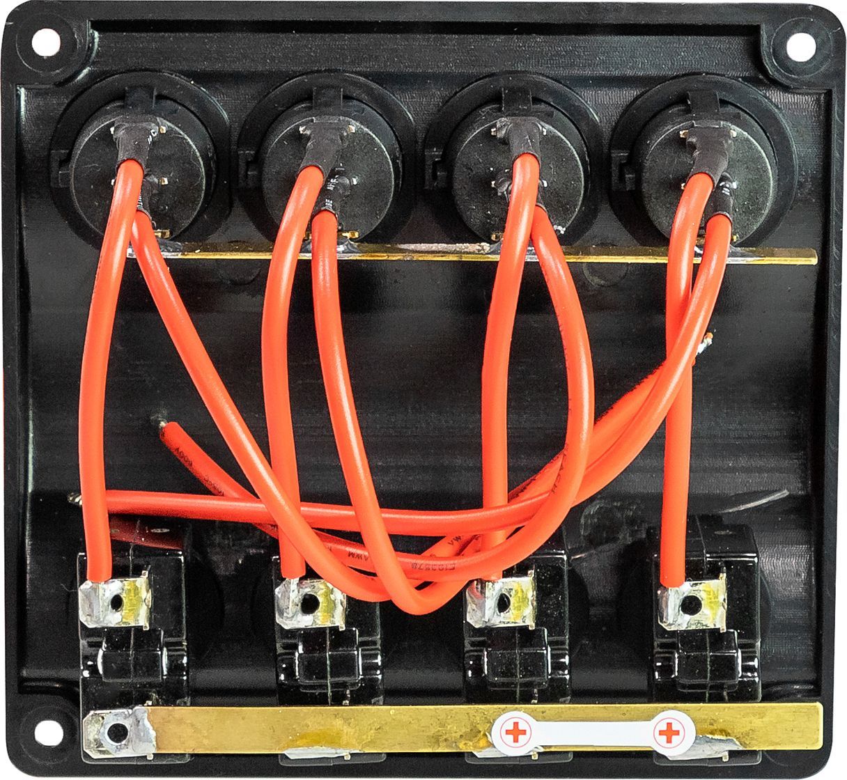Панель бортового питания 4 переключателя, индикация, автоматы (упаковка из 6 шт.) 10024-BK_pkg_6 - фото 2