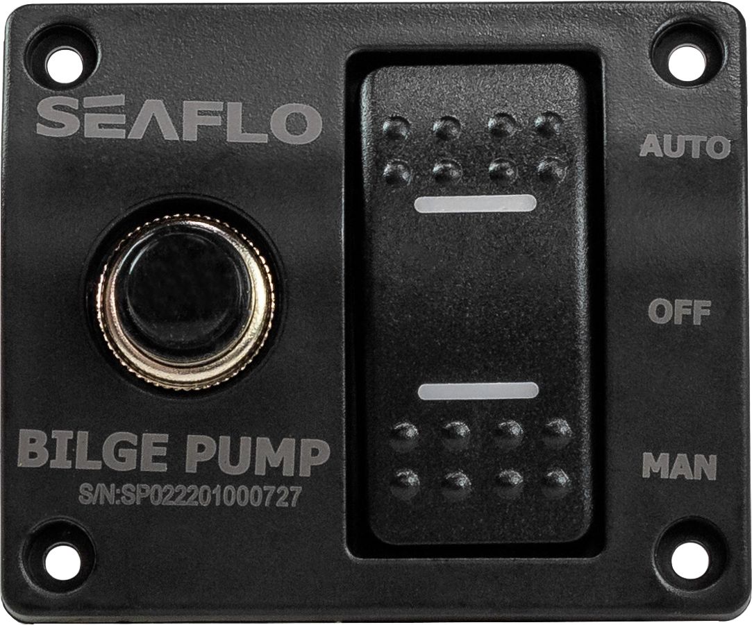 Панель управления водооткачивающей помпой SeaFlo SFSP01502 панель управления водооткачивающей помпой auto off manual с влагозащищенным тумблером 10509