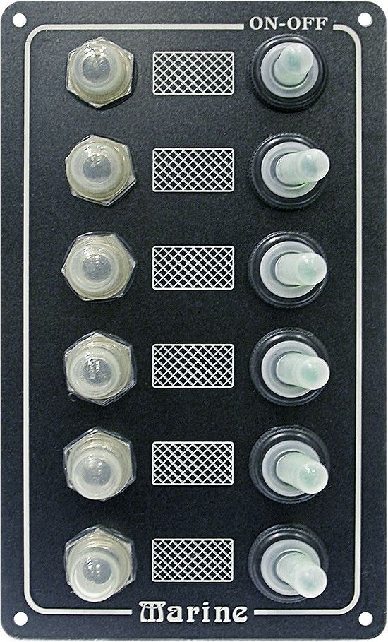 Панель выключателей, 6 тумблеров more-10247865 панель бортового питания 4 переключателя индикация автоматы 10154 bk